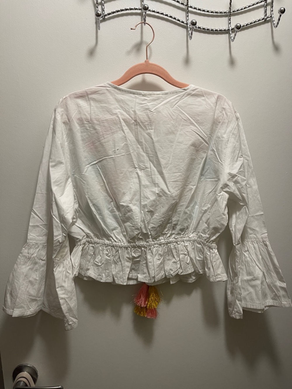 POL Embroidered Beaded Bohemian Crop w/ Tassels - Picture 9 of 10